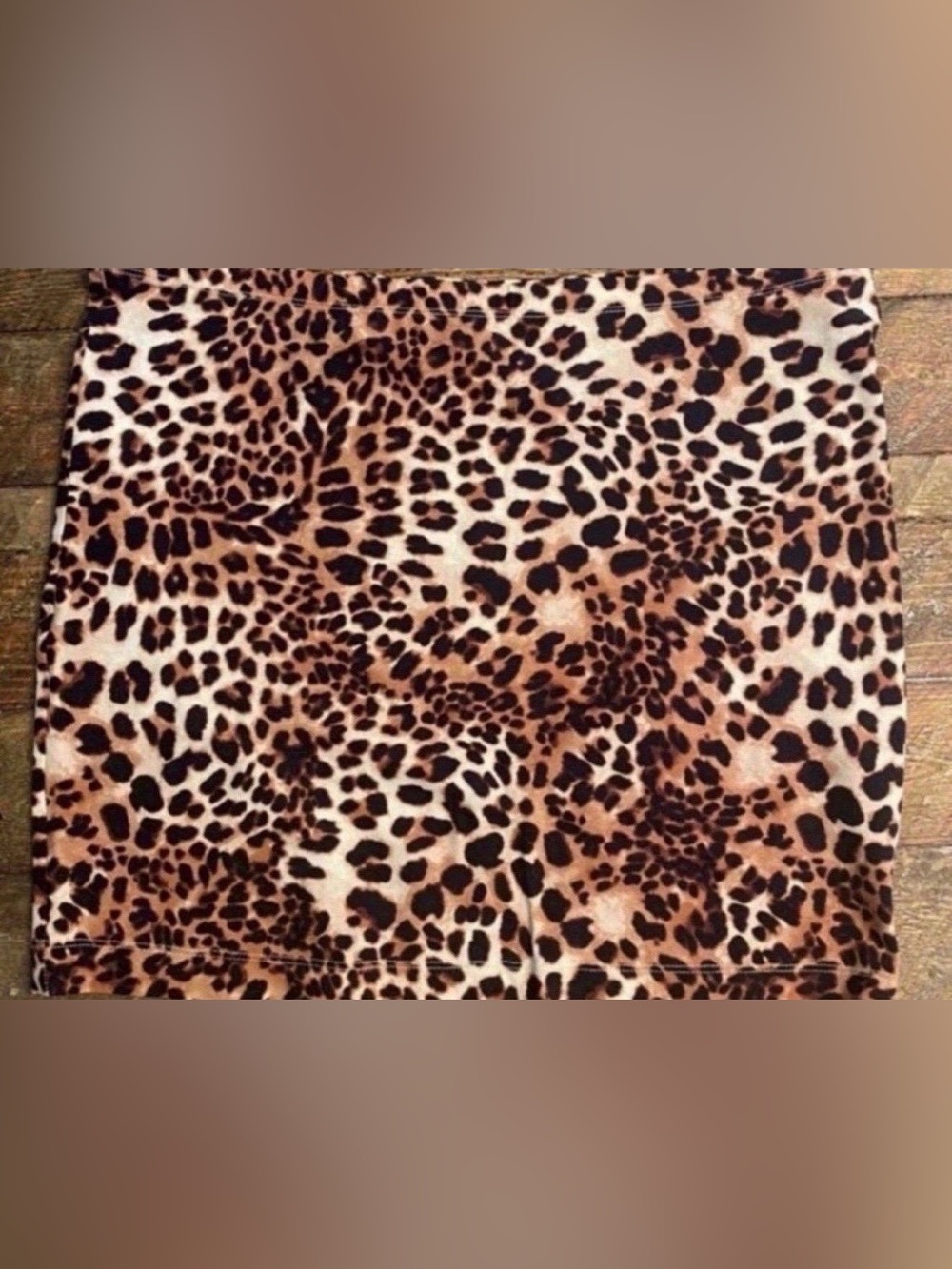 Women’s Leopard Print Mini Skirt in Brown (Size L)